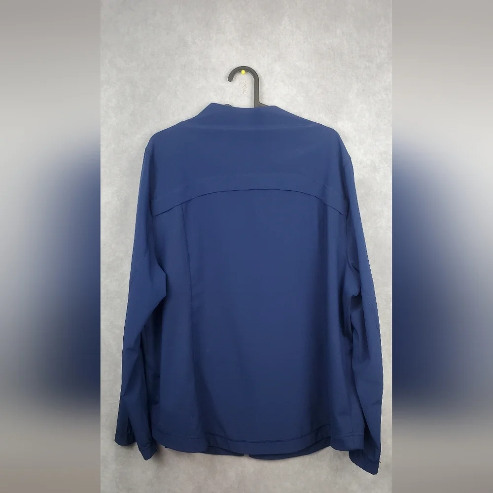 Chicos Zenergy Blue Active Jacket Zip Pockets Womens‎ Lightweight Sz 16/18